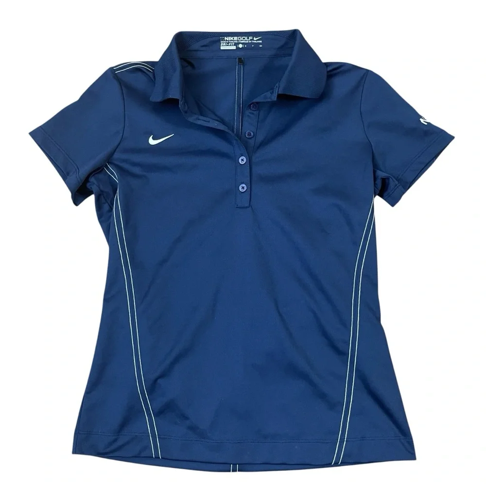 Nike Golf Dri-FIT Women’s Blue Polo‎ Shirt Small National MI Embroidered Logo